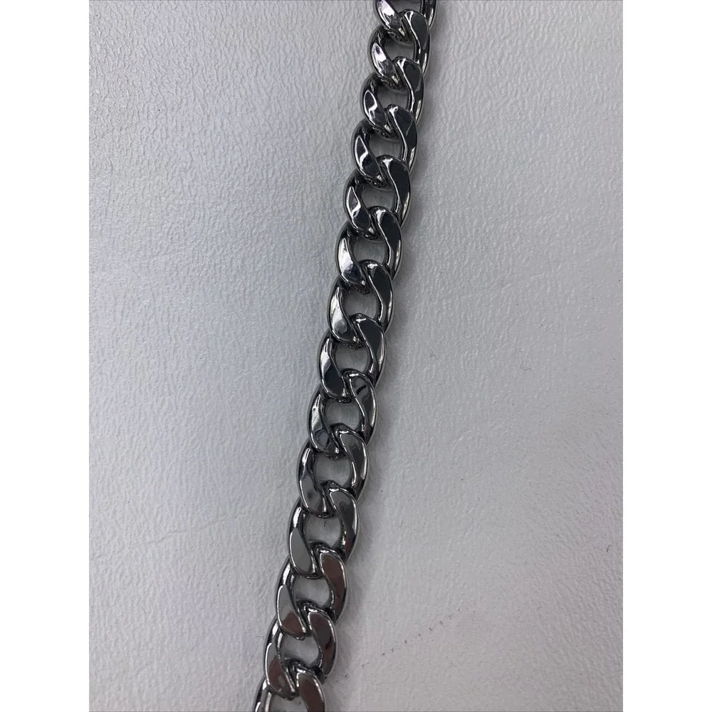Loeffler Randall Leather Silver Chain Clutch Crossbody Handbag NWT $395 AS IS